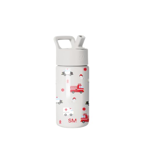 Simple Modern Kids Water Bottle with Straw Lid | 14oz Insulated Stainless Steel Kids Tumbler & Spill Proof Toddler Cup for School, Girls, Boys | Summit | First Responders - color: -First Responders, size: 14 Ounces