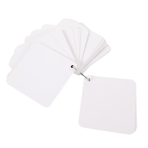 STOBOK Blank Flash Cards with Binder Rings Pre-hole Punched Notecards for Studying Note-taking and Daily Planning and Lightweight Multipurpose Notecards - size: 9.8X9.8X0.01CM