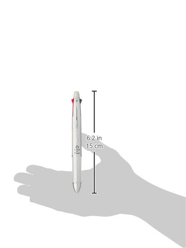 Pilot Mult Function Pen Dr. Grip 4+1, 0.7mm Acro Ink Ballpoint Pen, 0.5mm Mechanical Pencil, Silver (BKHDF1SF-SP) - color: Silver