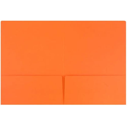 LUXPaper 9" x 12" Presentation Folders | Two Pocket | Mandarin Orange | 100lb. Cover | 10 Qty - color: Mandarin
