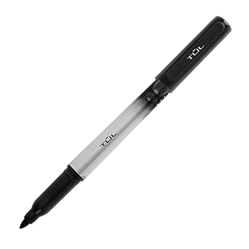 TUL® Permanent Markers, Fine Point, Silver Barrel, Black Ink, Pack Of 12 Markers