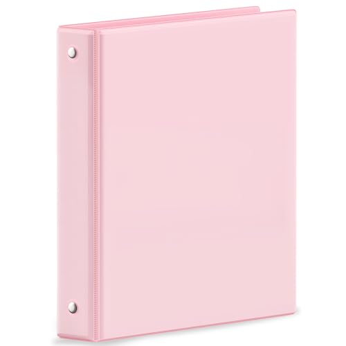 SUNEE 3 Ring Binder 1 Inch Pink 1 Pack, Holds 175 Sheets of Letter Paper, Clear View 1" Three Ring PVC-Free (Fit 8.5x11 Inches) for School or Office Supplies - color: Pink, size: 1 Inch