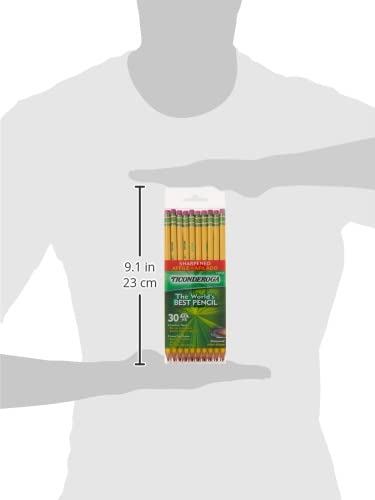Ticonderoga Wood-Cased Pencils, Pre-Sharpened, #2 HB Soft, Yellow, 30 Count - size: 30 Count (Pack of 1)