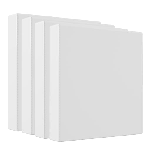 Staples 2" 3-Ring View Binder, White, 4/Pack - color: White, size: 4 Pack, style: 2'' Inch