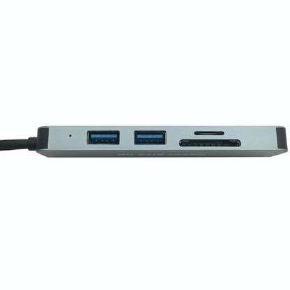 Valpha Type C to USB 2.0 and 3.0 hub TF/SD Card Reader high Speed Extender Dock (5 in 1) Converter with Laser Carving Never give up