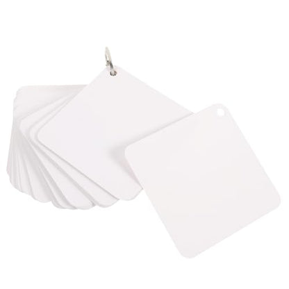 Hemoton Blank Index Cards with Pre-punched Memo Cards for Study and Note-taking Includes Metal Binder Rings for Students and Professionals - size: 9.8X9.8X0.01CM