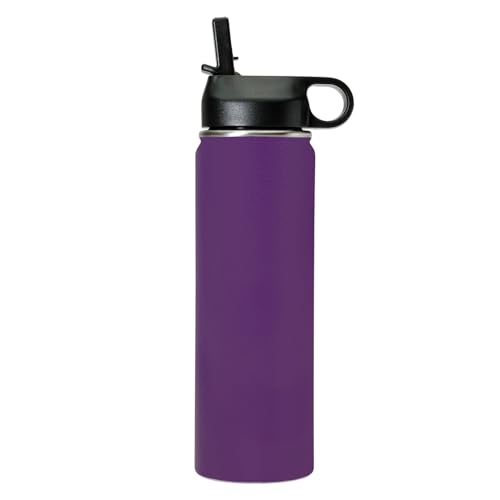 LaserGram Personalized Water Bottle, Grad Cap Class of 2023, 2024, 2025, 2026, 2027, Stainless Steel Double Wall Vacuum Insulated with Flip Top Straw, Custom Engraved Gift (20oz / 590ml Dark Purple) - color: Dark Purple, size: 20 Ounces