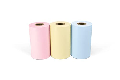 Smart Sticky Note Paper Roll - Assorted Color 3-Roll Pack (Yellow x1, Blue x1, Pink x1), 3 1/8 inch x 52'