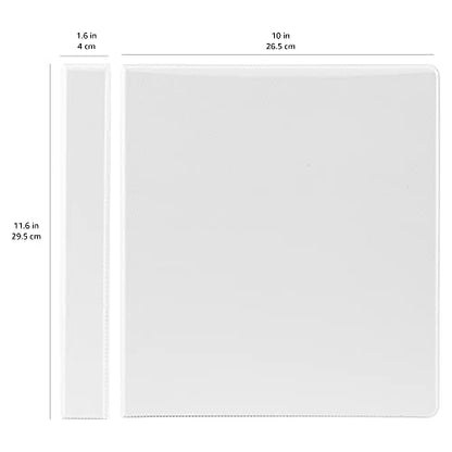 Amazon Basics 3 Ring Binder, 1 Inch D-Ring, Clear Overlay, Pockets for Storage and Organization, White, 4 Pack - size: 4-Pack, style: 1-inch