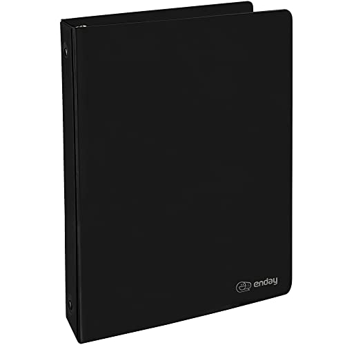 Enday 1 Inch Binder, Black 3 Ring Binder 1 Inch, Heavy Duty Three Ring Binder, 175 Sheets Capacity - One Inch Binder for Home School and Office. - color: Black, size: 1-Inch