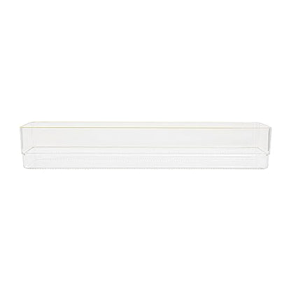 Martha Stewart Kerry Plastic Stackable Office Desk Drawer Organizers, 15" x 6", 2 Pack, with Gold Trim - size: 15" x 6"
