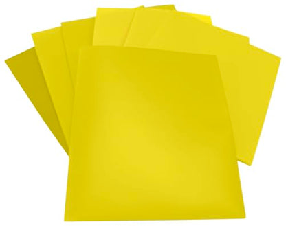 School Smart 2-Pocket Poly Folders, Yellow, Pack of 25 - color: Yellow, style: No Fasteners