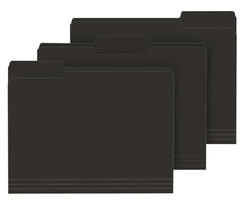 File Folder, PANDRI 120 Pack File Folder, 1/3 Cut Tab, Letter Size, Filing Folder for Office School Business, Black - color: Black