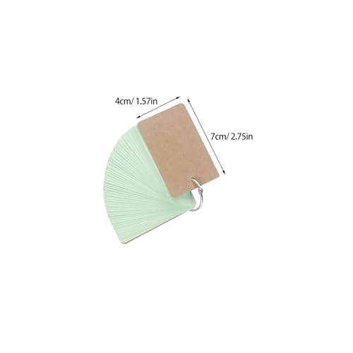 5pcs Metal Binder Ring Flash Cards for Studying Blank Index Note Cards Portable Words Memory
