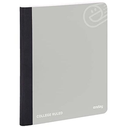 Enday Composition Notebooks College Ruled Paper, Grey Hard Cover Composition Notebook, Premium Lined Composition Books, 100 Sheets Ruled Notebook - color: Grey, style: College-Ruled