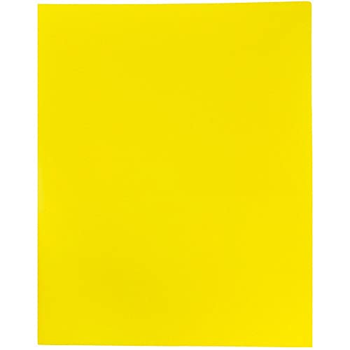 JAM PAPER Plastic 2 Pocket POP Folders - Durable School Folders - Yellow - 6/Pack - color: Yellow, size: 6 Per Pack