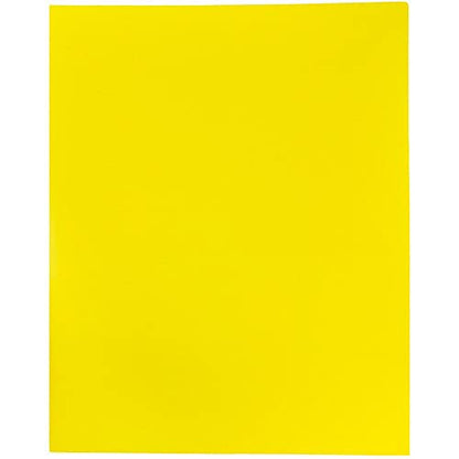 JAM PAPER Plastic 2 Pocket POP Folders - Durable School Folders - Yellow - 6/Pack - color: Yellow, size: 6 Per Pack