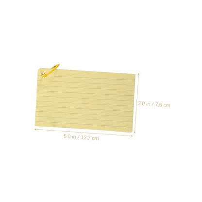 KALLORY 1set Lined Index Cards with Binder Rings Blank Flash Cards Colors for Easy Studying for Home Office and School Use