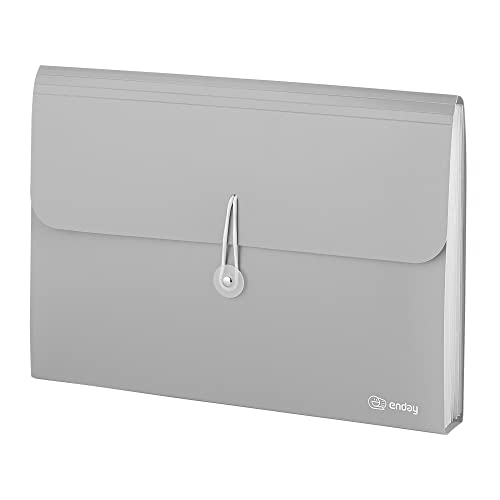 Accordion File Organizer Grey, 7 Pocket Expanding File and Cover Folder with Labels, Plastic Portable Desktop Letter A4 Paper, Also Available in Red, Green, Pink, Blue, Purple, 1 Pc – By Enday - color: Grey, size: 7 POCKET