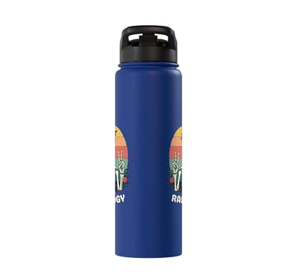 Funny Radiology Student Graduation Xray Technician Men Women Stainless Steel Insulated Water Bottle - color: Royal Blue