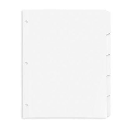 Blue Summit 3 Ring Binder Dividers with Tabs, Reinforced Edge, 1/5 Cut, Letter Size, 5 Tab Dividers for 3 Ring Binder Bulk, White, 20 Sets, 100 Pack