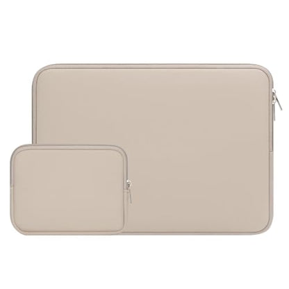 RAINYEAR Laptop Sleeve Case Compatible with 13.3 Inch Notebook Computer Tablet Chromebook 14" MacBook Pro/Max M1 M2 M3 M4 M5 Soft Carrying Bag Zipper Protective Cover with Accessories Pouch (Khaki) - color: Khaki, size: 13"-13.3"