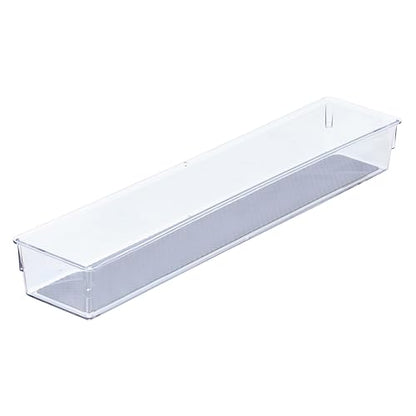Glad Drawer Organizer Bin, 15x3 - Heavy Duty Clear Plastic Storage Tray for Junk Drawers, Kitchen Utensils, Bathroom Vanity, and Organizing Pantry - BPA Free, Food Safe, Non Slip - size: 15x3