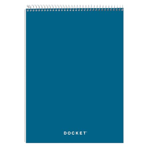TOPS Docket Quadrille Pad, Wire Bound, 8-1/2 x 11-3/4 Inches, Quad Rule (4 x 4), White Paper, Black Covers, 70 Sheets per Pad (63801) - size: 70