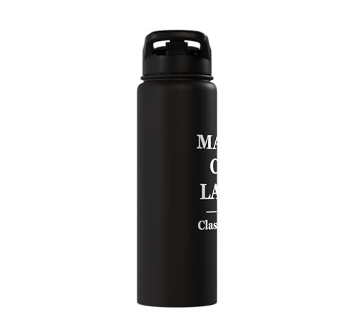 Magna Cum Laude Class Of 2026 Distinction Degree Graduation Stainless Steel Insulated Water Bottle - color: Black