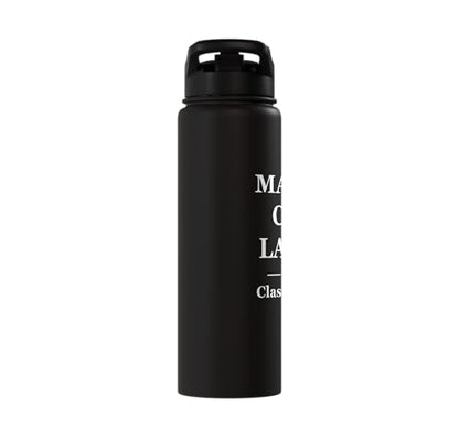 Magna Cum Laude Class Of 2026 Distinction Degree Graduation Stainless Steel Insulated Water Bottle - color: Black