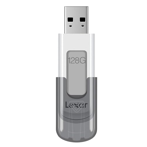 Lexar 128GB 2-Pack JumpDrive V100 USB 3.2 Gen 1 Flash Drive for Storage Expansion and Backup, Up To 100MB/s Read, Gray (LJDV100128G-B2HNU) - style: 2-Pack