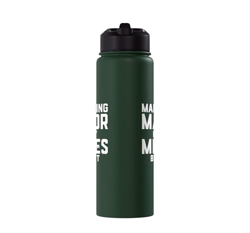 Marketing Major By Day Memes By Night Marketer Joke Student Stainless Steel Insulated Water Bottle - color: Dark Green