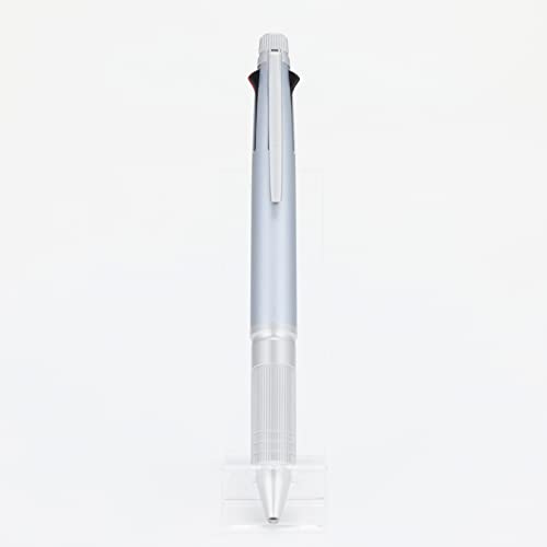 uni Jetstream 4&1 Metal Edition, 0.5mm Ballpoint Pen (Black, Red, Blue, Green) and 0.5mm Mechanical Pencil, Ice Silver (MSXE52000A05.81) - color: white, size: 1 Count (Pack of 1)