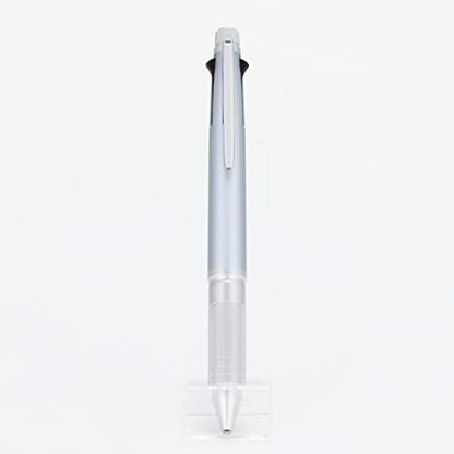 uni Jetstream 4&1 Metal Edition, 0.5mm Ballpoint Pen (Black, Red, Blue, Green) and 0.5mm Mechanical Pencil, Ice Silver (MSXE52000A05.81) - color: white, size: 1 Count (Pack of 1)