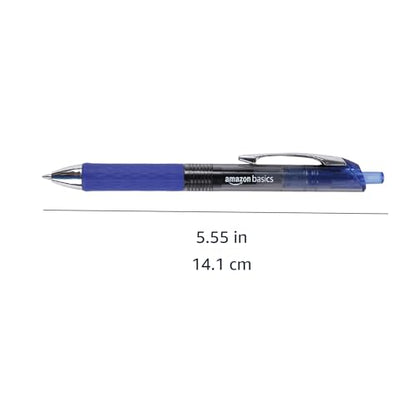 Amazon Basics Retractable Gel Pens, Fine Point 0.7mm, Smooth Writing, No-Smear Ink, Blue, 12-Pack - color: Blue