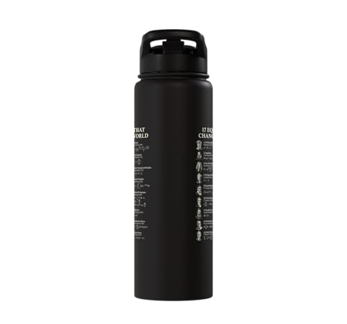 Famous Math Equations Physics Science History Teacher Stainless Steel Insulated Water Bottle