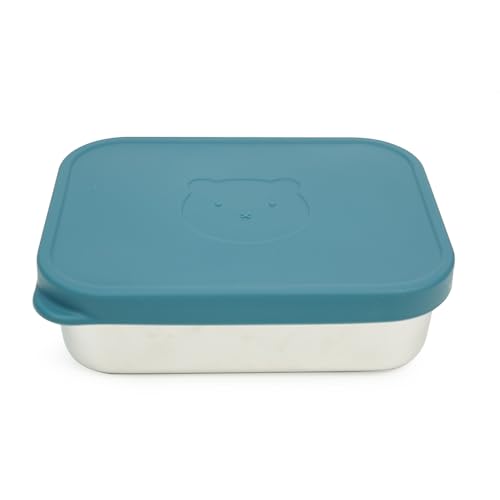 Stainless Steel Bento Box for Kids Adults, Toddler Lunch Box Containers with Silicone Lid,Removable 3 Compartment Design,Leakproof Snack Container, BPA Free, Dishwasher Safe-(1200ml,Dark Green) - color: Dark Green