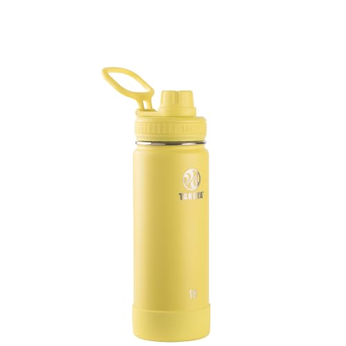 Takeya Actives Insulated Stainless Steel Water Bottle with Spout Lid, 18 Ounce, Canary - color: Canary, size: 18 Ounces