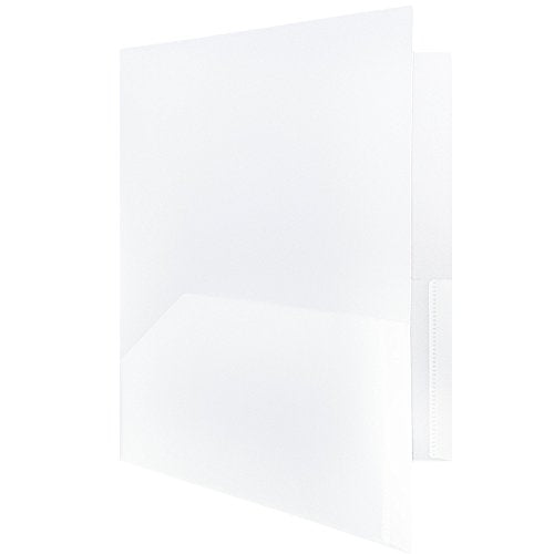 JAM PAPER Plastic Color POP Folders - 2 Pocket Durable Folders with Metal Prongs Fastener Clasps - Clear - Bulk 96/Pack - color: Clear, size: 96 Per Pack