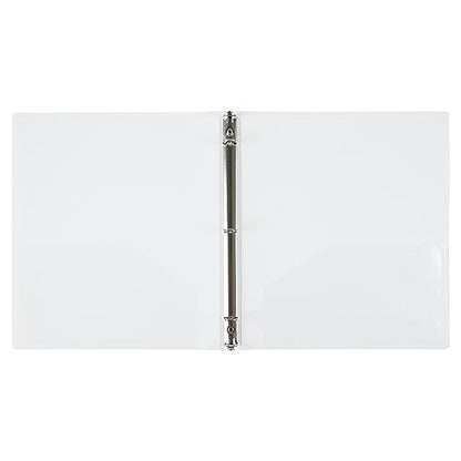 JAM PAPER Plastic 0.5 inch Binder - White 3 Ring Binder - Sold Individually - color: White, size: 0.5 inch