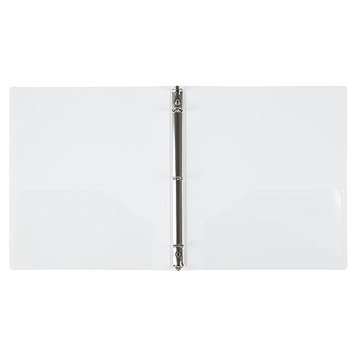JAM PAPER Plastic 0.5 inch Binder - White 3 Ring Binder - Sold Individually - color: White, size: 0.5 inch