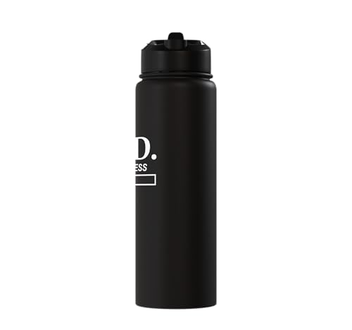 PhD in Progress Doctorate Student PhD Candidate Future Dr Stainless Steel Insulated Water Bottle - color: Black