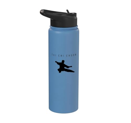 Tai Chi Instructor/Tai Chi Students/Tai Chi Posture Stainless Steel Insulated Water Bottle - color: Light Blue