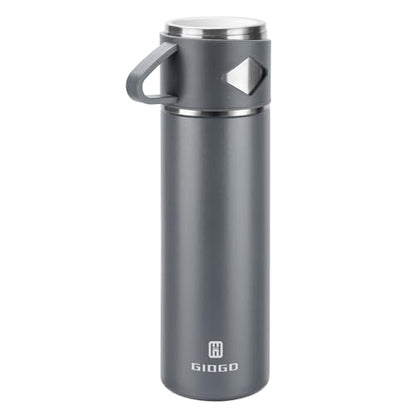 Stainless Steel Thermo 700ml/23.7oz Vacuum Insulated Bottle with Cup for Coffee Hot drink and Cold drink water flask.(Gray,Single) - color: Grey (Single), size: 23.7 Ounces