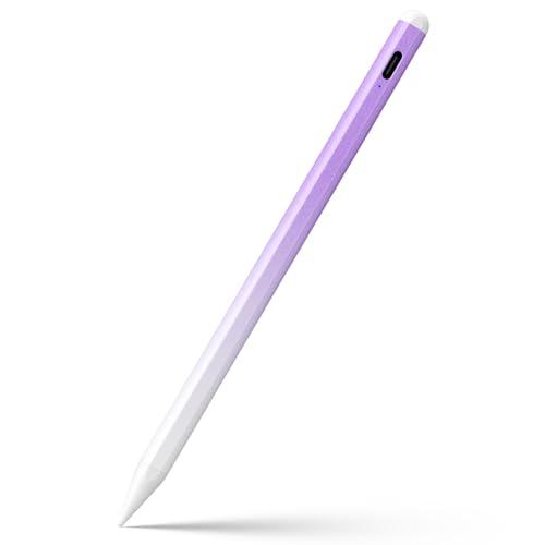 Stylus Pen for iPad 6-11th Gen 2X Fast Charge, Palm Rejection-White Purple | Tilt Sensitivity, USB-C Charge, Compatible with 2018-2026 Apple Pencil iPad Pro 11/12.9/13, Air 3/4/5/M2/M3/M4, mini 5/6/7 - color: White Purple