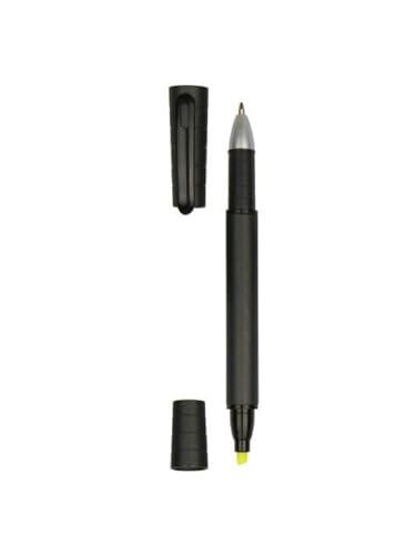 4 Pcs Dual Tip Highlighter and Gel Pen Set Yellow Marker Black Ink Pen for Journaling Note Taking Studying Office Supplies