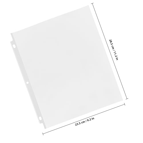 50pcs Clear Protectors Plastic Page Sleeves for Binders Transparent Punched Sheet Sleeves Reinforced Heavy Duty Document Organizers