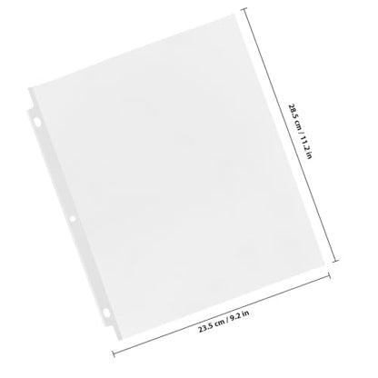 50pcs Clear Protectors Plastic Page Sleeves for Binders Transparent Punched Sheet Sleeves Reinforced Heavy Duty Document Organizers
