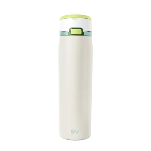 Simple Modern Mesa Loop Water Bottle with Covered Straw and Handle | 24oz Cup Holder Friendly Insulated Stainless Steel Bottles for Travel, Sports and School | Coconut - color: -Coconut, size: 24 Ounces