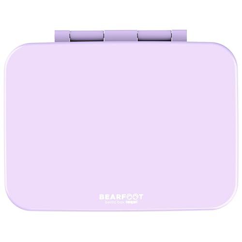 BEARFOOT Kids Lunch Box with Compartments – Compact & Lightweight | Leak-Proof, BPA-Free, Dishwasher Safe | Hand-Drawn Design for Preschool, School, Travel (Purple, 2.75 Cups) - color: Purple, size: 2.75 Cups